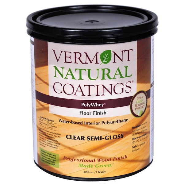Vermont Natural Coatings 1 qt. PolyWhey Semi-Gloss Clear Water Based Floor Finish, VE6610 - main